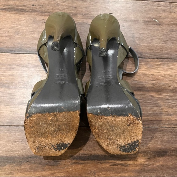 YSL Tribute Sandals Size 37- Green/Gray - Picture 9 of 10